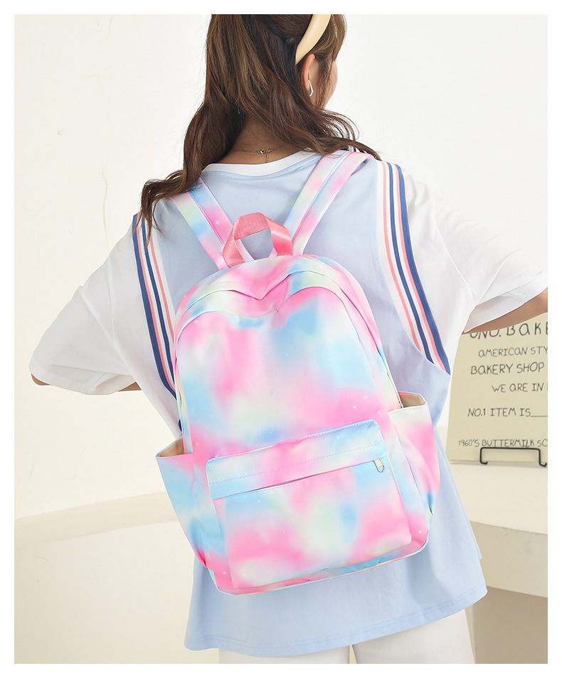 Large Capacity Fashion  Backpack Daily Casual Backpack College Style Three-piece Backpack Wholesale display picture 8