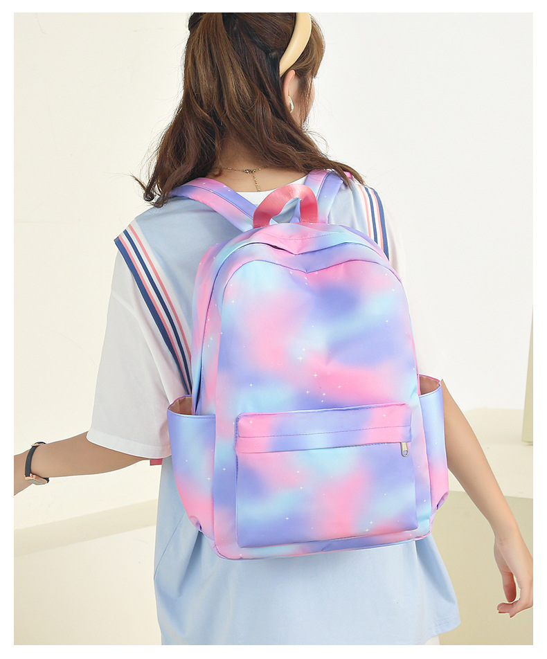 Large Capacity Fashion  Backpack Daily Casual Backpack College Style Three-piece Backpack Wholesale display picture 14