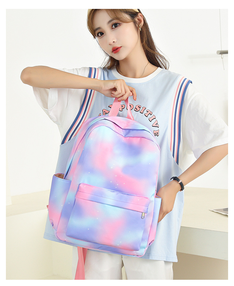 Large Capacity Fashion  Backpack Daily Casual Backpack College Style Three-piece Backpack Wholesale display picture 15