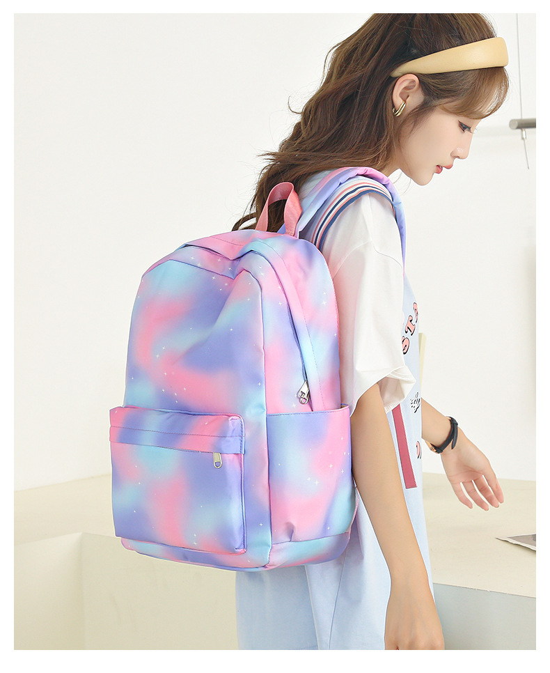 Large Capacity Fashion  Backpack Daily Casual Backpack College Style Three-piece Backpack Wholesale display picture 16