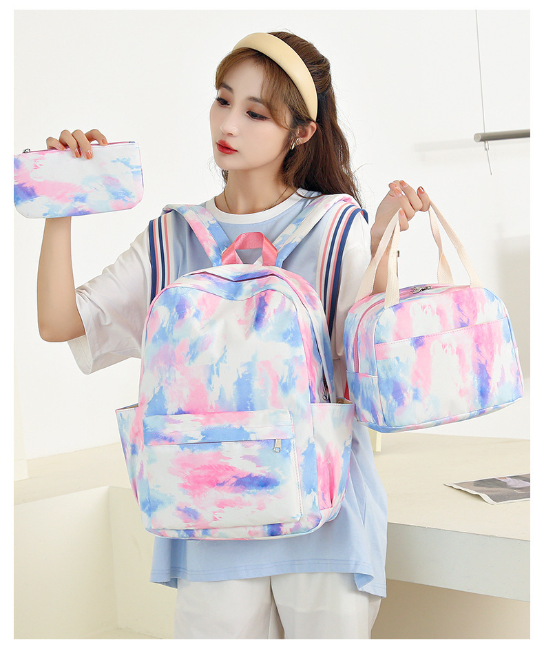 Large Capacity Fashion  Backpack Daily Casual Backpack College Style Three-piece Backpack Wholesale display picture 18