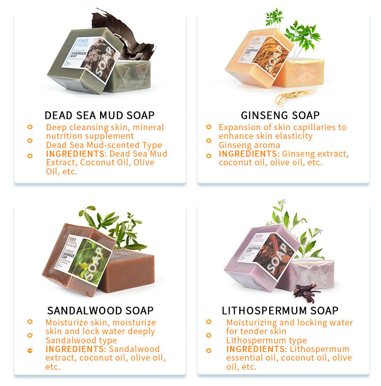 Handmade Essential Oil Soap Sea Salt Soap Cleansing Bath Soap Sandalwood Lemon Soap Goat Milk Wholesale Spot Small Batch display picture 5