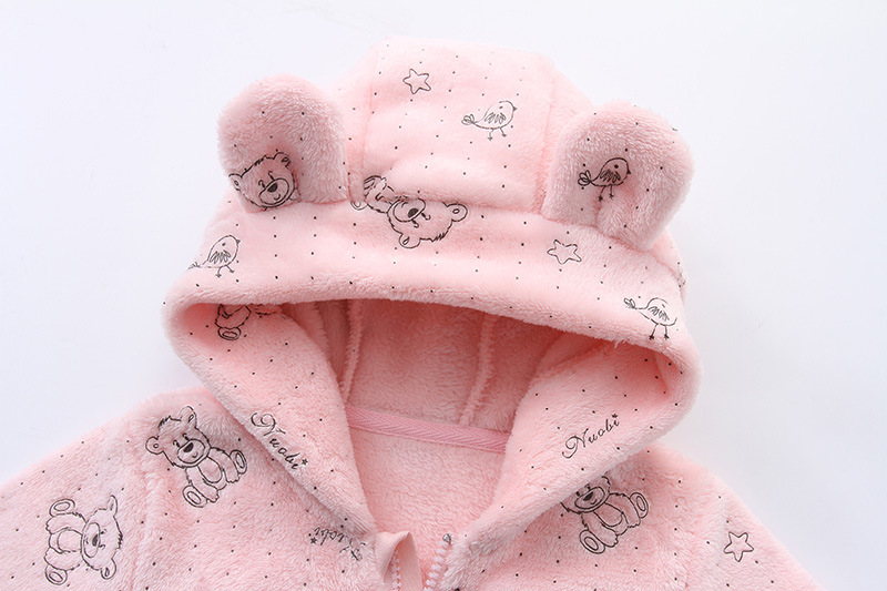 New  Exclusive Winter Infant Fleece-lined Jumpsuit Baby Outing Romper Romper In Stock Generation Hair display picture 1