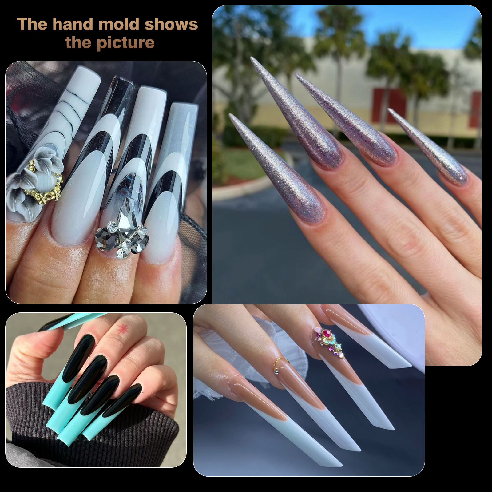 New Nail Nail Mold Mixed With 12 Paper-free Hand Extension Crystal Nail Transparent Nail Film 288pcs display picture 3