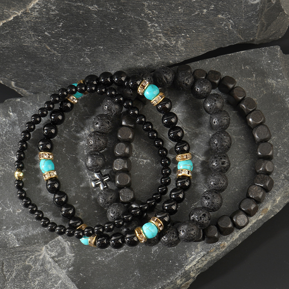 Casual Simple Style Streetwear Geometric Natural Stone Beaded Men's Bracelets display picture 1