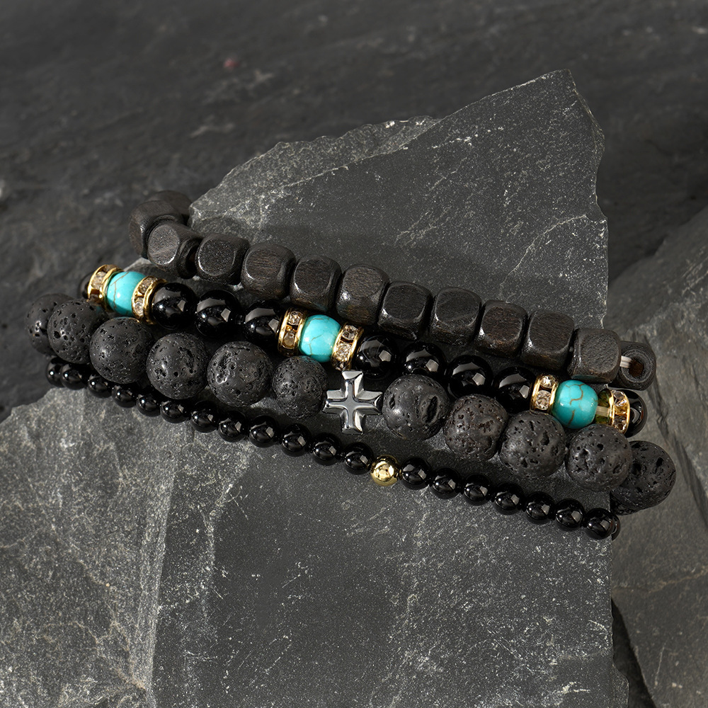 Casual Simple Style Streetwear Geometric Natural Stone Beaded Men's Bracelets display picture 3