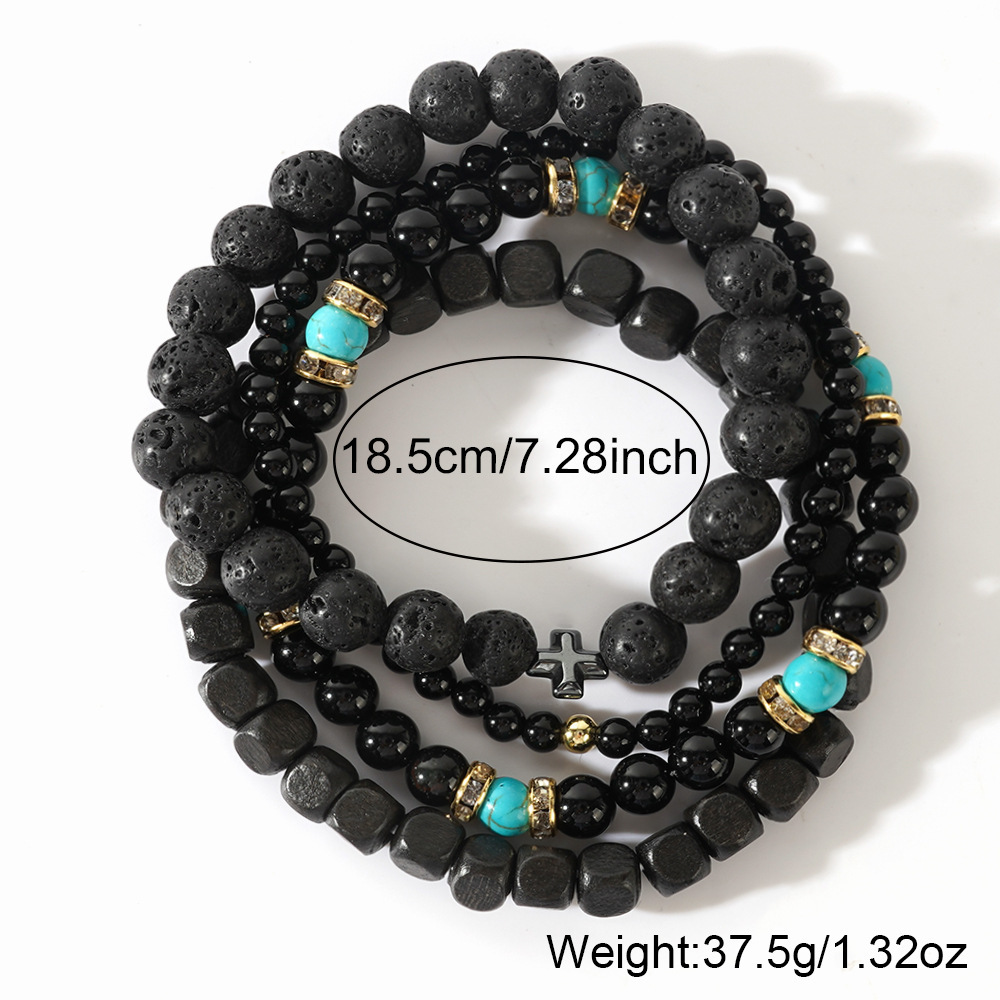 Casual Simple Style Streetwear Geometric Natural Stone Beaded Men's Bracelets display picture 4