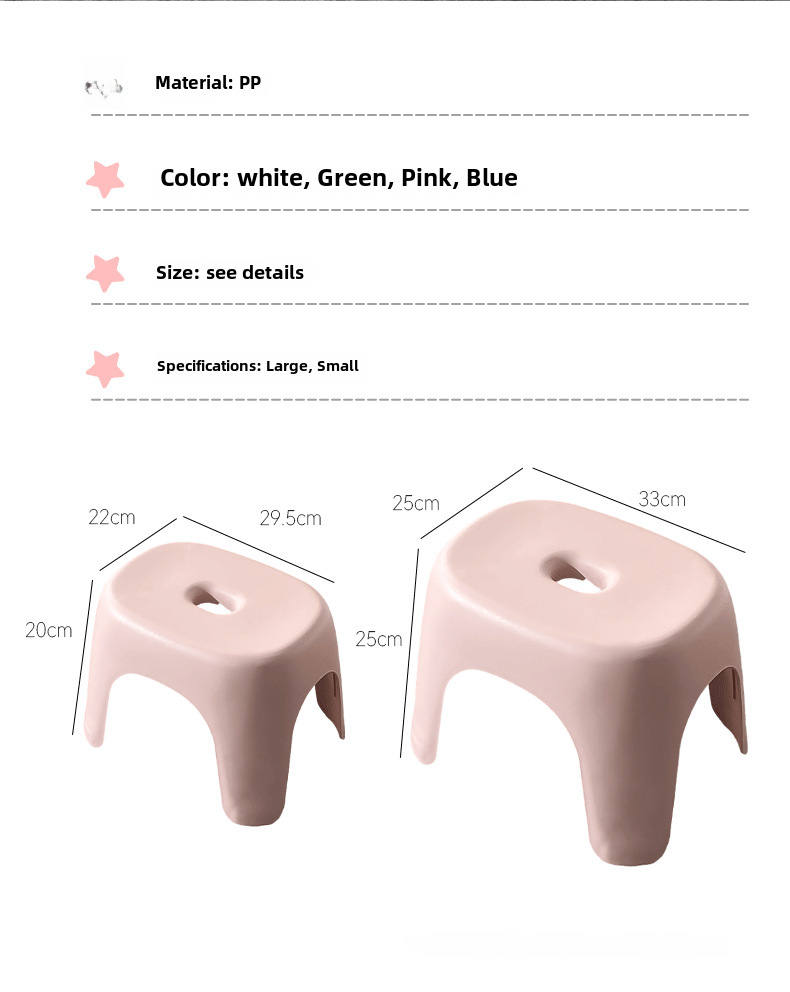 Adult Low Stool Bathroom Stool Wholesale Household Transparent Plastic Small Stool Multi-functional Shoe Changing Stool Pedal Small Bench display picture 2