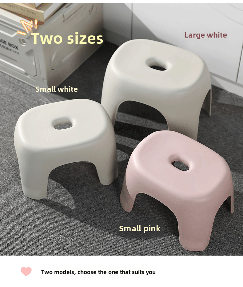 Adult Low Stool Bathroom Stool Wholesale Household Transparent Plastic Small Stool Multi-functional Shoe Changing Stool Pedal Small Bench display picture 3