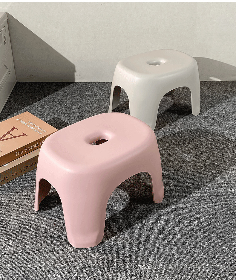 Adult Low Stool Bathroom Stool Wholesale Household Transparent Plastic Small Stool Multi-functional Shoe Changing Stool Pedal Small Bench display picture 9