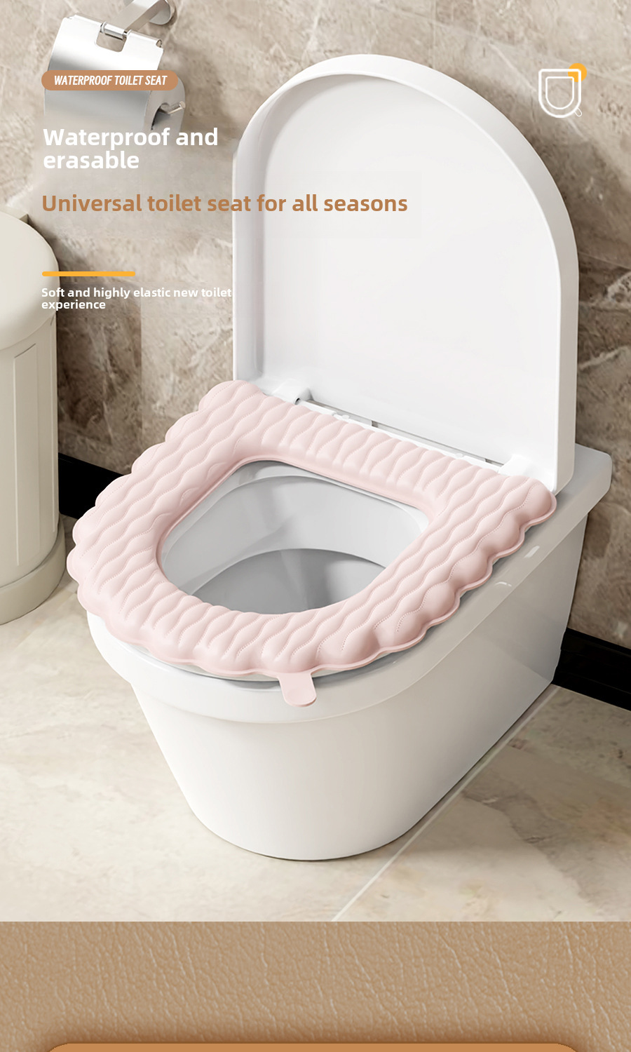 Waterproof Thickened Toilet Seat Cushion Four Seasons Universal Toilet Seat Cover Household Stain-resistant Paste Toilet Cover Autumn And Winter Toilet Cover display picture 1