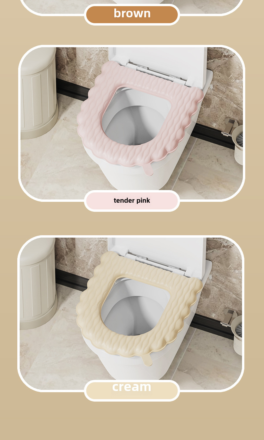 Waterproof Thickened Toilet Seat Cushion Four Seasons Universal Toilet Seat Cover Household Stain-resistant Paste Toilet Cover Autumn And Winter Toilet Cover display picture 4