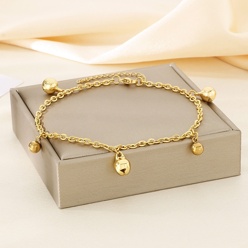 Wholesale Jewelry Simple Style Bell 304 Stainless Steel 18K Gold Plated Anklet display picture 5