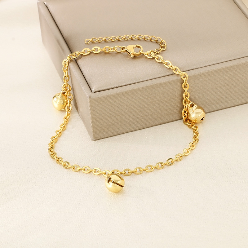 Wholesale Jewelry Simple Style Bell 304 Stainless Steel 18K Gold Plated Anklet display picture 6