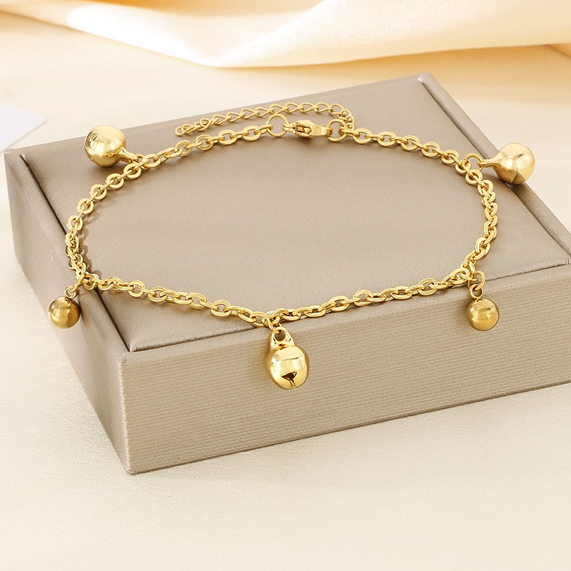 Wholesale Jewelry Simple Style Bell 304 Stainless Steel 18K Gold Plated Anklet display picture 8