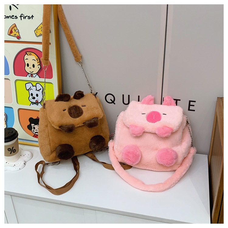 New Cartoon Cute Niche Mao Mao Bag Doll Doll Plush Bag Student Commuter Crossbody Small Shoulders display picture 6