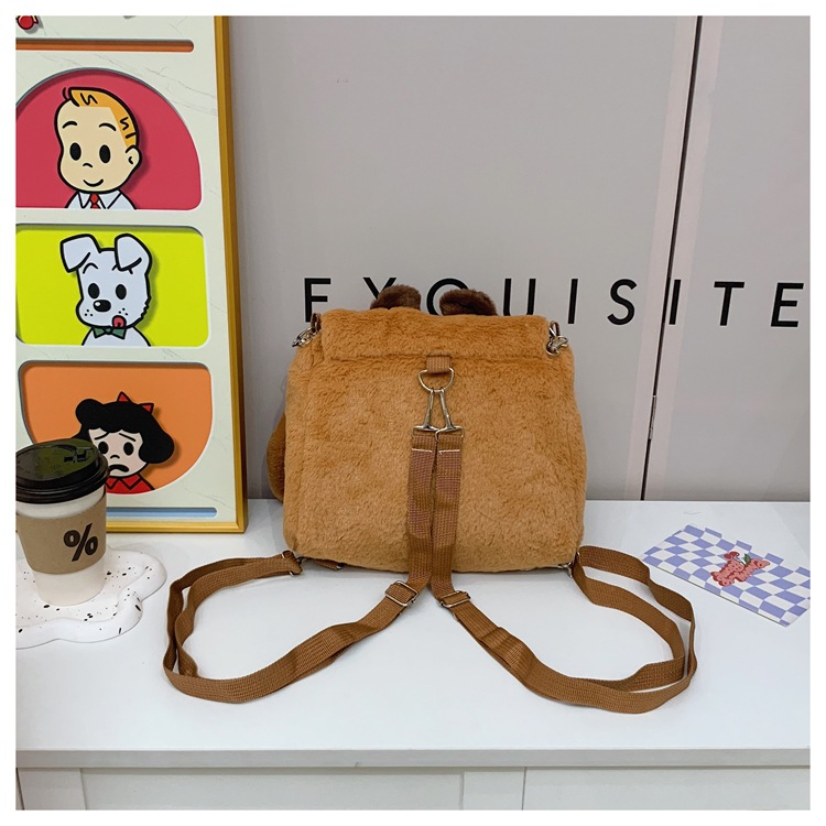 New Cartoon Cute Niche Mao Mao Bag Doll Doll Plush Bag Student Commuter Crossbody Small Shoulders display picture 7