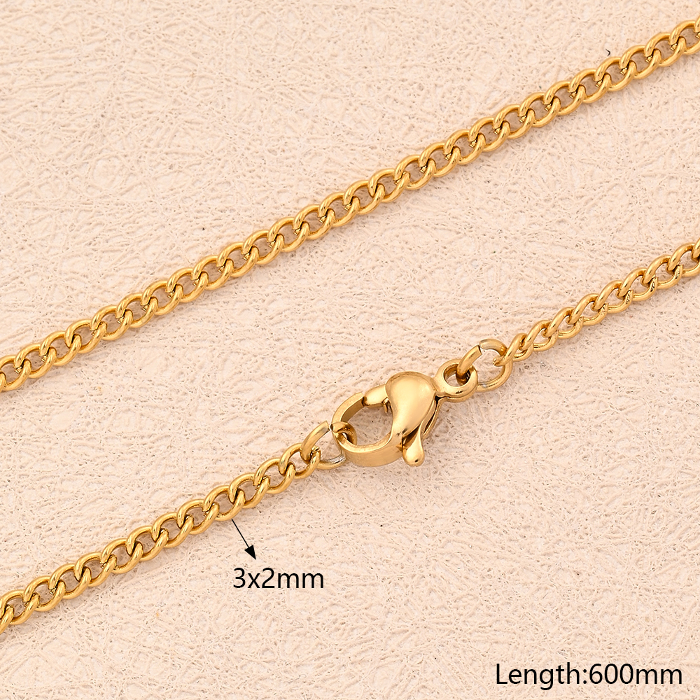 5 Strands/Package 304 Stainless Steel 18K Gold Plated Rose Gold Plated Twisted Chain Polished 450mm 500mm 600mm Jewelry Accessories display picture 5